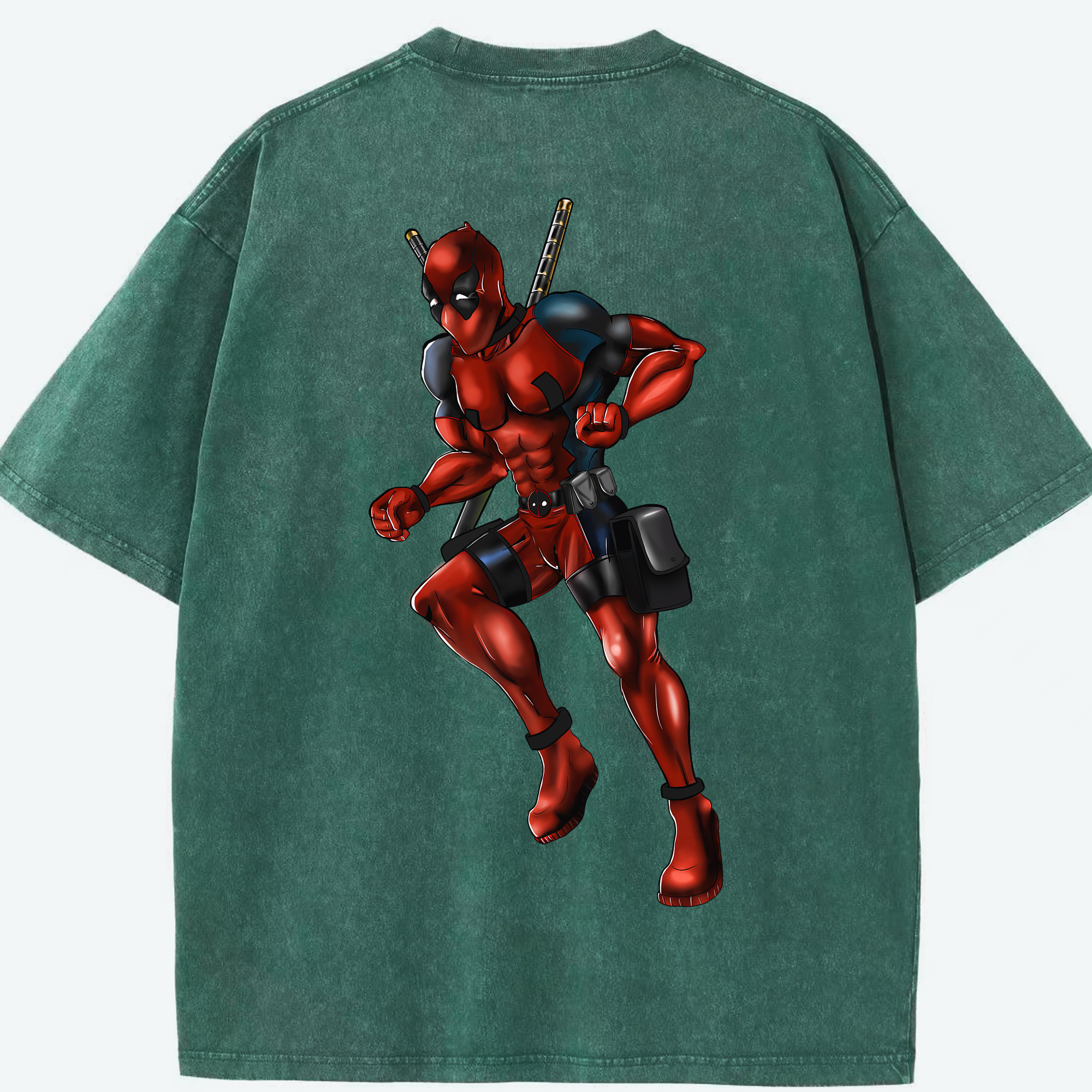 （画像用） Deadpool デッドプール 綿100% ヴィンテージ風 半袖Tシャツ（背面プリント）